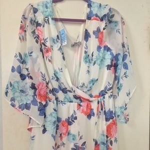 Colorful kimono romper